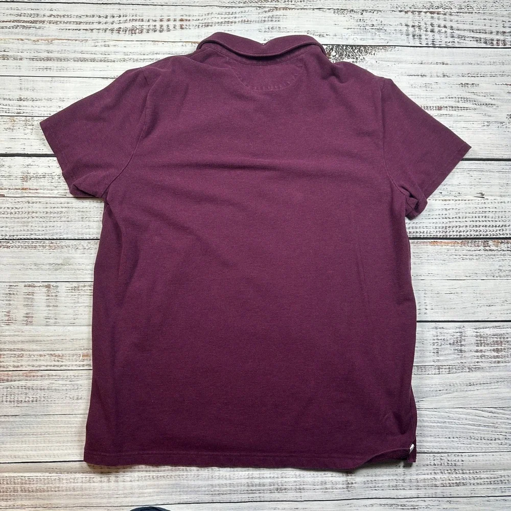 Banana Republic Polo Shirt Performance Pique Chest Pocket Wine Size Large